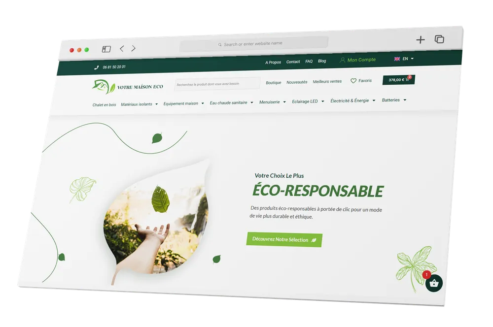 Aperçu du site Votre Maison Eco conçu par Atelier Cadran